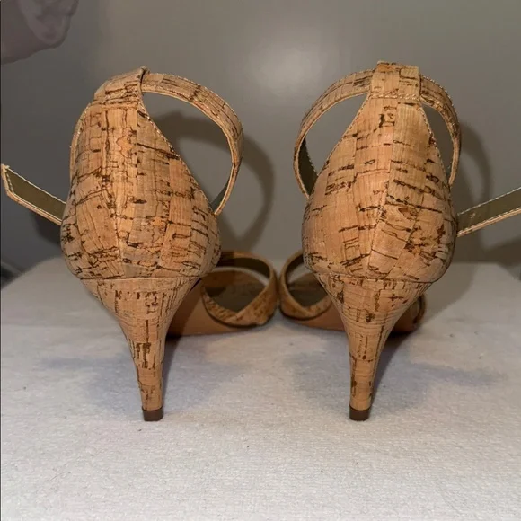Coach and Four Tan Cork Heeled Sandals - Picture 3 of 5